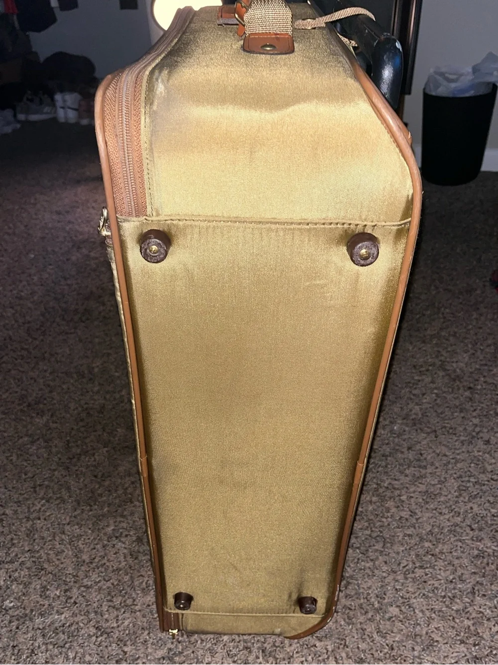 Vintage Hartmann Rolling Suitcase & Messenger Bag Set – Olive & Tan Leather